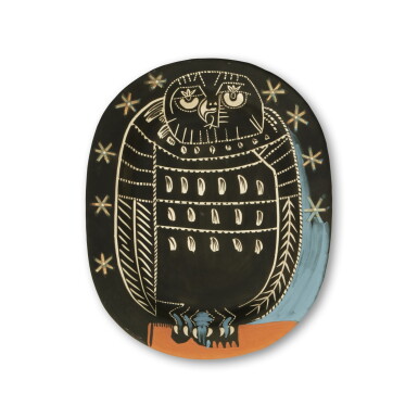 View full screen - View 1 of Lot 9. Hibou mat (Alain Ramié 284).
