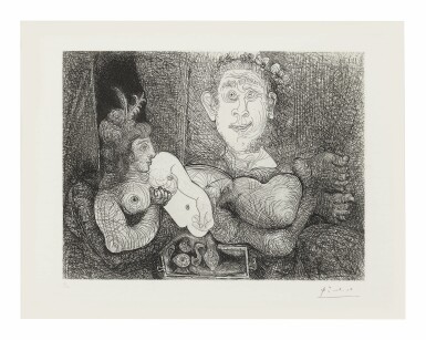 View full screen - View 1 of Lot 52. PABLO PICASSO | LES COULISSES DU TABLEAU. ODALISQUE ET PEINTRE (B. 1858; BA. 1863).