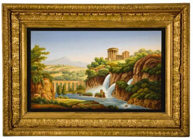 View full screen - View 1 of Lot 2. AN ITALIAN MICROMOSAIC PANEL OF TIVOLI, ROME SECOND HALF 19TH CENTURY.
