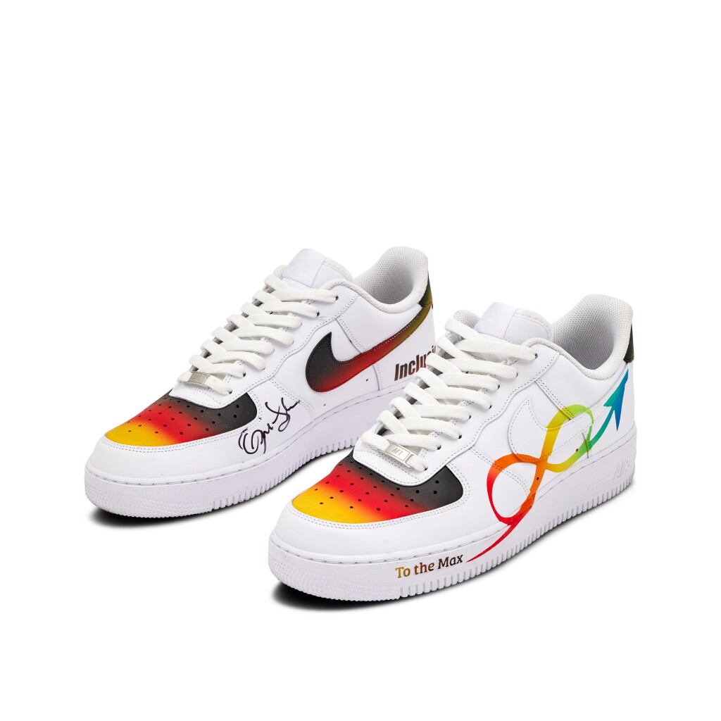 View full screen - View 1 of Lot 96. Quin Snyder Atlanta Hawks 2023-2024 Game Worn and Signed Custom Air Force 1s | To The Max Foundation .