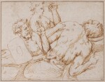 Two Male Figures and a Female Figure