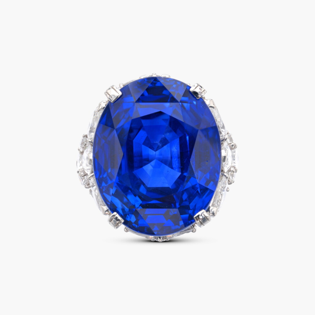 View full screen - View of Striking and Impressive Sapphire and Diamond Ring.