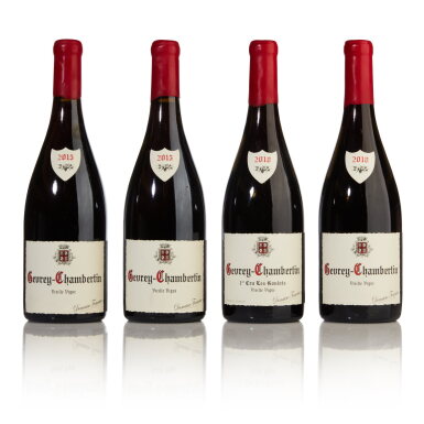 View full screen - View 1 of Lot 413. Gevrey Chambertin, Vieille Vigne 2015, 2018 and Les Goulots, Vieille Vigne 2018 by Domaine Fourrier (4 BT).