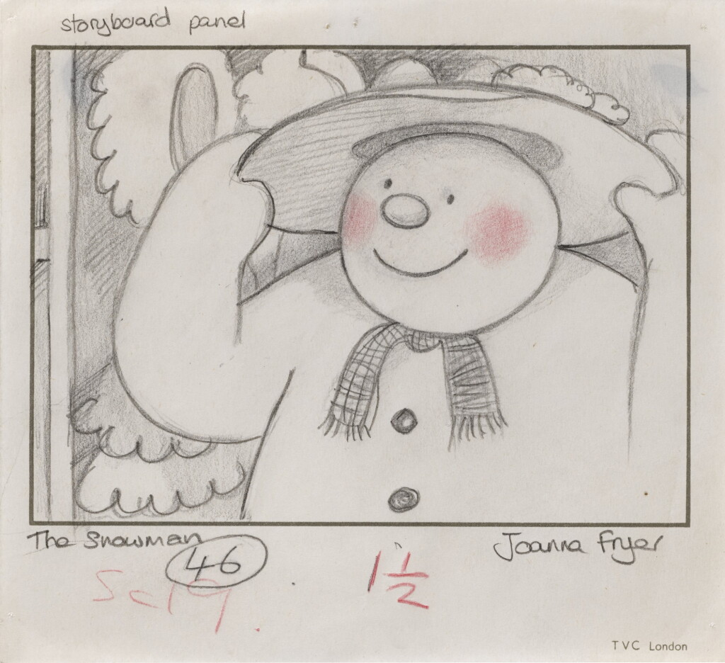 View full screen - View 1 of Lot 13. THE SNOWMAN (1982) ORIGINAL STORYBOARD ARTWORK, BRITISH.