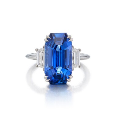 View full screen - View 1 of Lot 420. Sapphire and Diamond Ring.