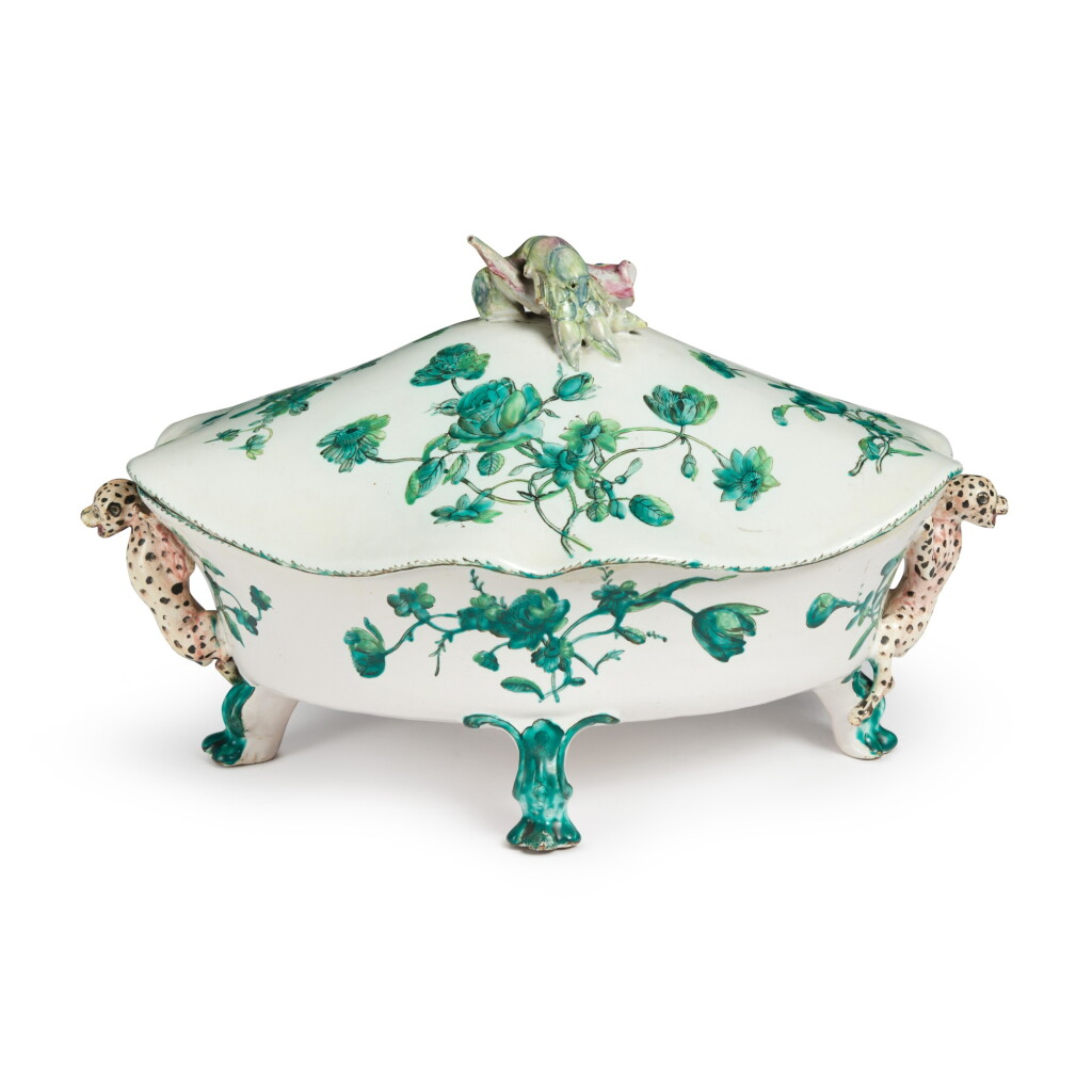 View full screen - View 1 of Lot 5. A Marseille (Veuve Perrin) Faience Tureen and Cover, circa 1760-70.