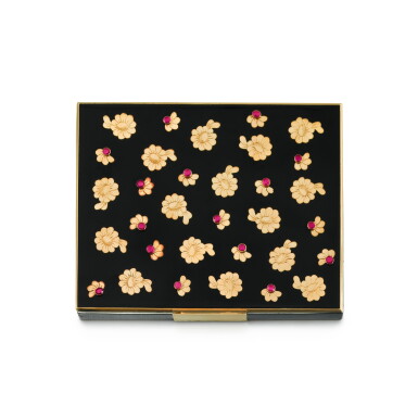 View full screen - View 1 of Lot 24. Ruby, enamel, gold and silver minaudière ‘Bagatelle’ .