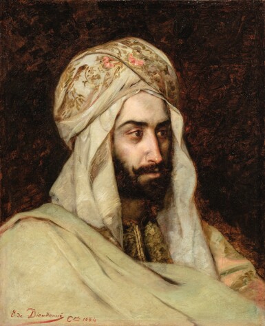 View full screen - View 1 of Lot 15. EMMANUEL DE DIEUDONNÉ | MAN IN A WHITE TURBAN IN CONSTANTINOPLE.