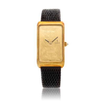 View full screen - View 1 of Lot 236. Corum A yellow gold rectangular gold ingot wristwatch, Circa 1985.