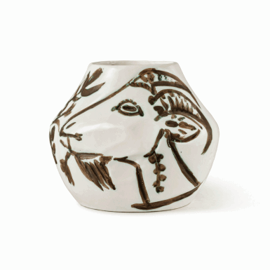 View full screen - View 1 of Lot 812. Vase aux chèvres (Alain Ramié 156).