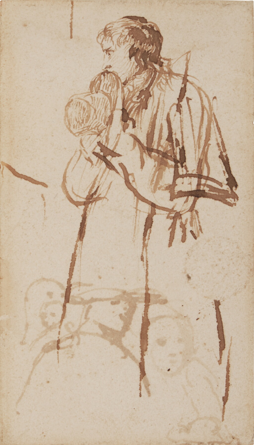 View full screen - View 1 of Lot 284. Study of a man holding his hat and other studies of women.