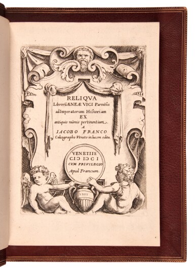 View full screen - View 1 of Lot 636. Vico, Reliqua librorum ad Imperatorum historiam ex antiquis nummis, Venice, 1601, later morocco for Stirling-Maxwell.