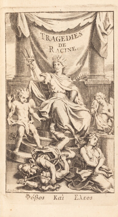 View full screen - View 1 of Lot 23. Œuvres. Paris, Claude Barbin, 1697. 2 volumes in-12. Maroquin vert janséniste de Cuzin..
