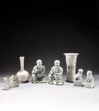 View full screen - View 1 of Lot 192. A study collection of eight blanc-de-Chine wares, Qing dynasty, 18th - 19th century.