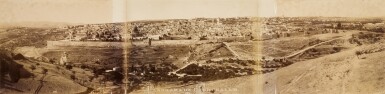 View full screen - View 1 of Lot 40. Jerusalem—Félix Bonfils, attributed to | Photograph panorama of Jerusalem, c. 1880.