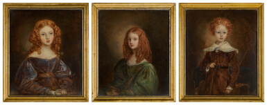 View full screen - View 1 of Lot 72. Three portraits of Lady Eleanora, Lady Constance and Lord Paget as children.