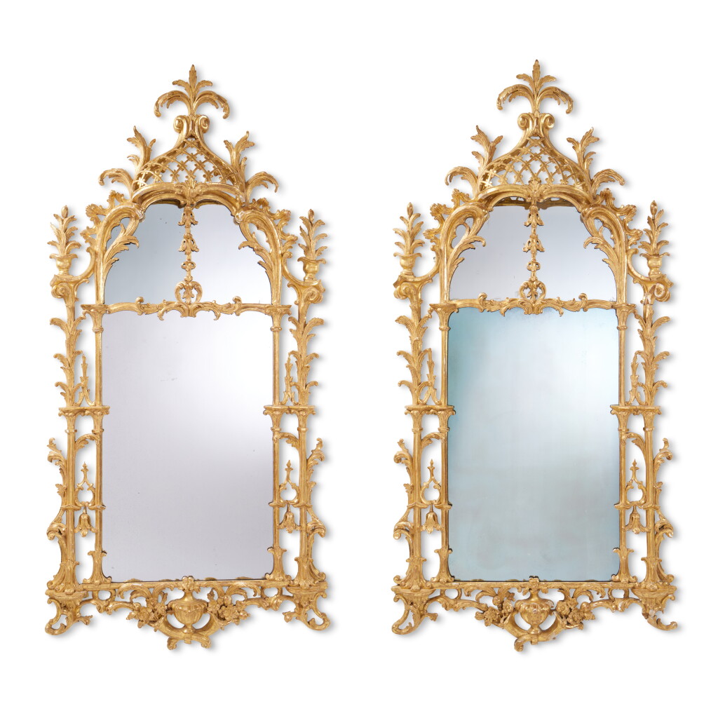 View full screen - View of A Pair of George III Giltwood Mirrors, circa 1765.