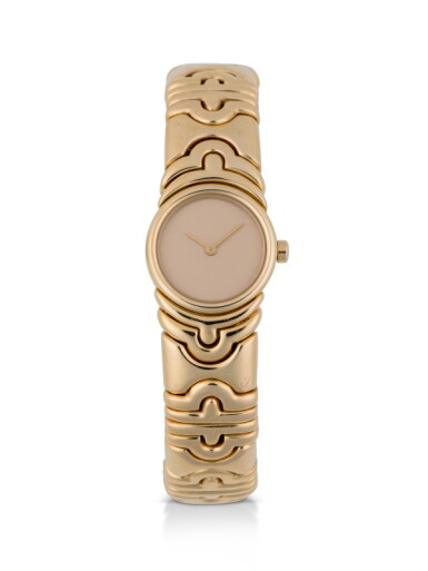 View full screen - View 1 of Lot 96. BULGARI | PARENTESI, BJ 01 YELLOW GOLD BRACELET WATCH CIRCA 1995.