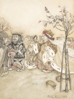 Arthur Rackham | Original illustration for Alice's Adventures in Wonderland ("Off with his head!"), 1907