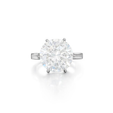 View full screen - View 1 of Lot 1864. Diamond Ring | 7.03克拉 圓形 G色 鑽石戒指 .