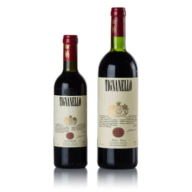 View full screen - View 1 of Lot 557. Tignanello 1990 (1 BT, 1 HFBT).