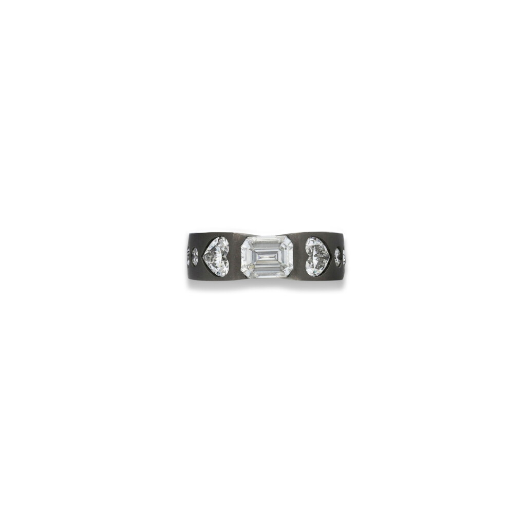 View full screen - View 1 of Lot 12. Titanium and Diamond Ring.