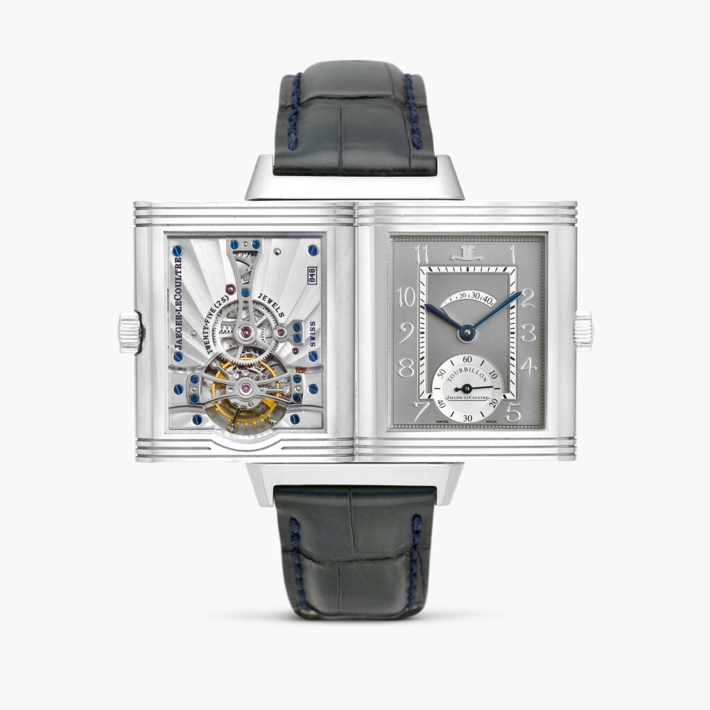 View full screen - View 1 of Lot 2420. Reverso Platinum Number Two, Reference 270.6.48 | A limited edition platinum reversible tourbillon wristwatch with power reserve indication, Circa 2003.