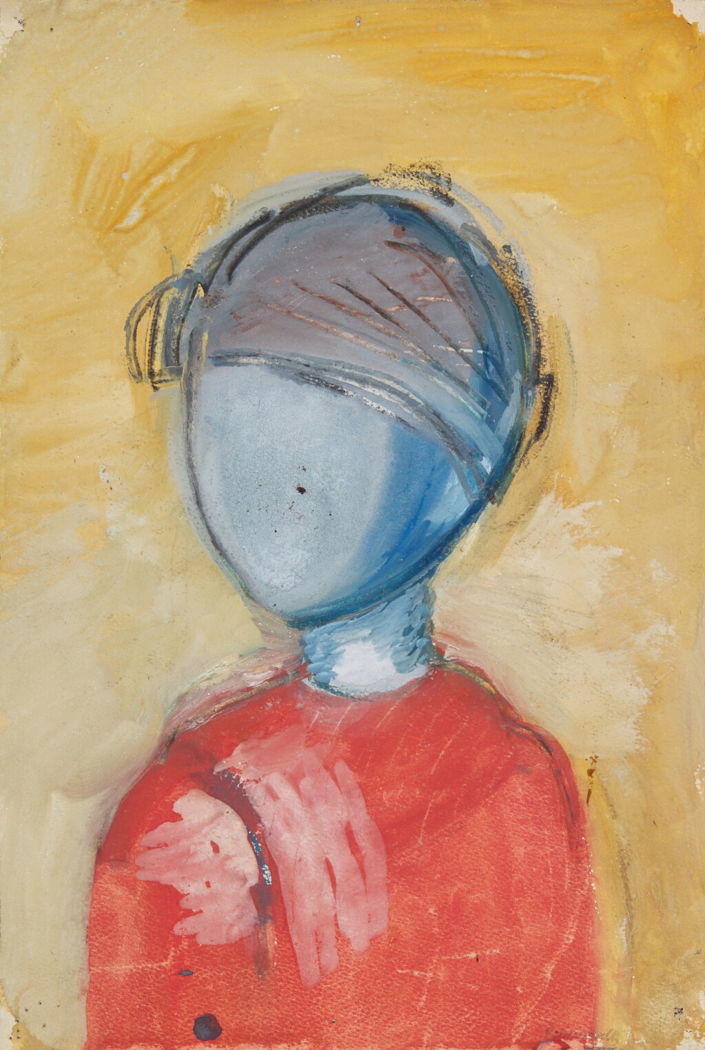 View full screen - View 1 of Lot 101. Boy in Red and Boy at the Table (double-sided).