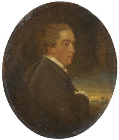 View full screen - View 1 of Lot 54. JOHN DOWNMAN, A.R.A. | "Portrait of Edmund Burke (1729/30–97); Portrait of Richard Brinsley Sheridan (1751–1816)".
