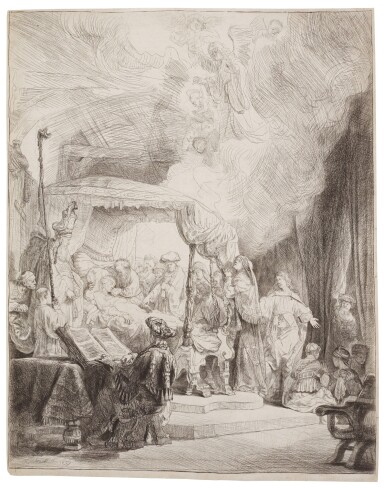 View full screen - View 1 of Lot 94. Death of the Virgin (B., Holl. 99; New Holl. 173; H. 161).