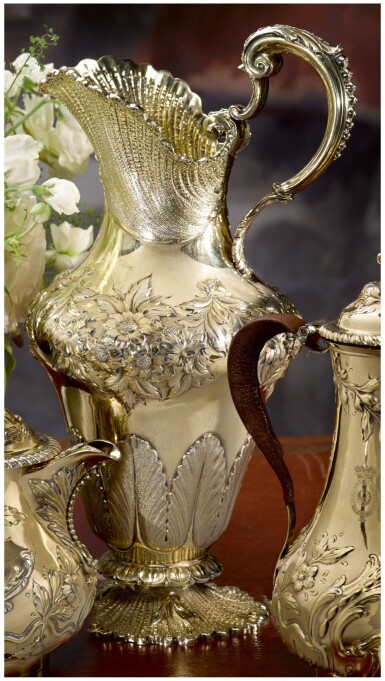 View full screen - View 1 of Lot 16. A GEORGE IV SILVER-GILT EWER, CHARLES FOX, LONDON, 1826.