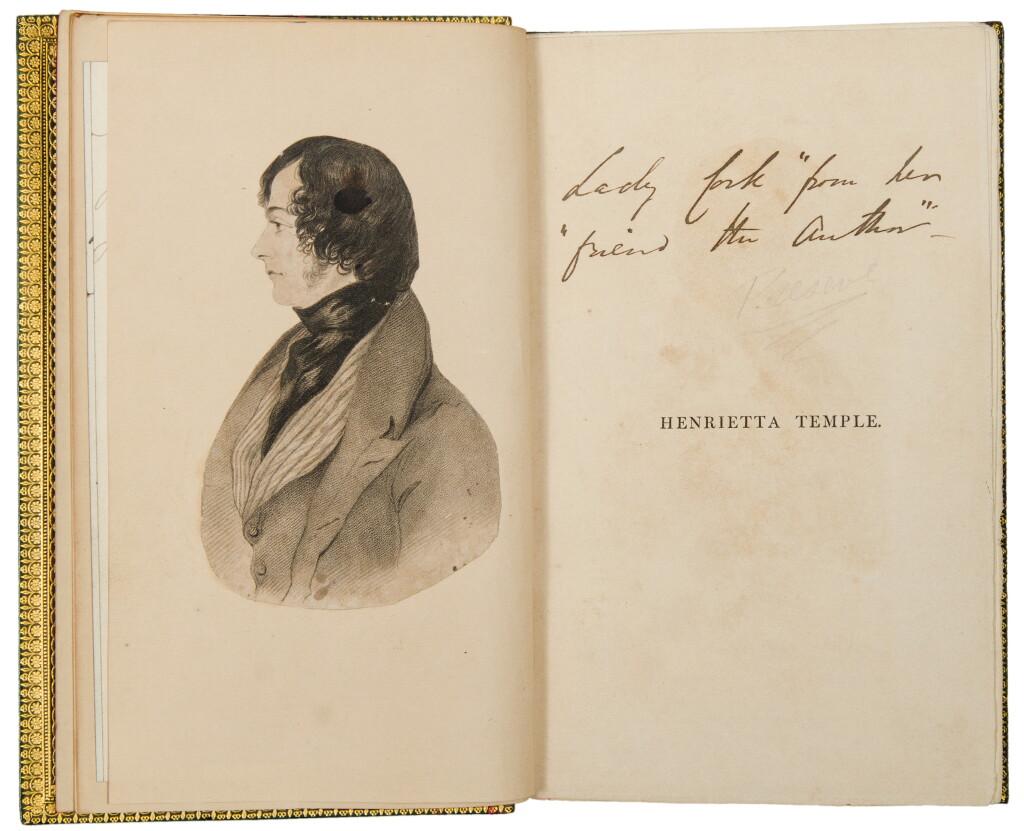View full screen - View 1 of Lot 106. DISRAELI, BENJAMIN | Henrietta Temple, A Love Story. London: Henry Colburn, 1837.