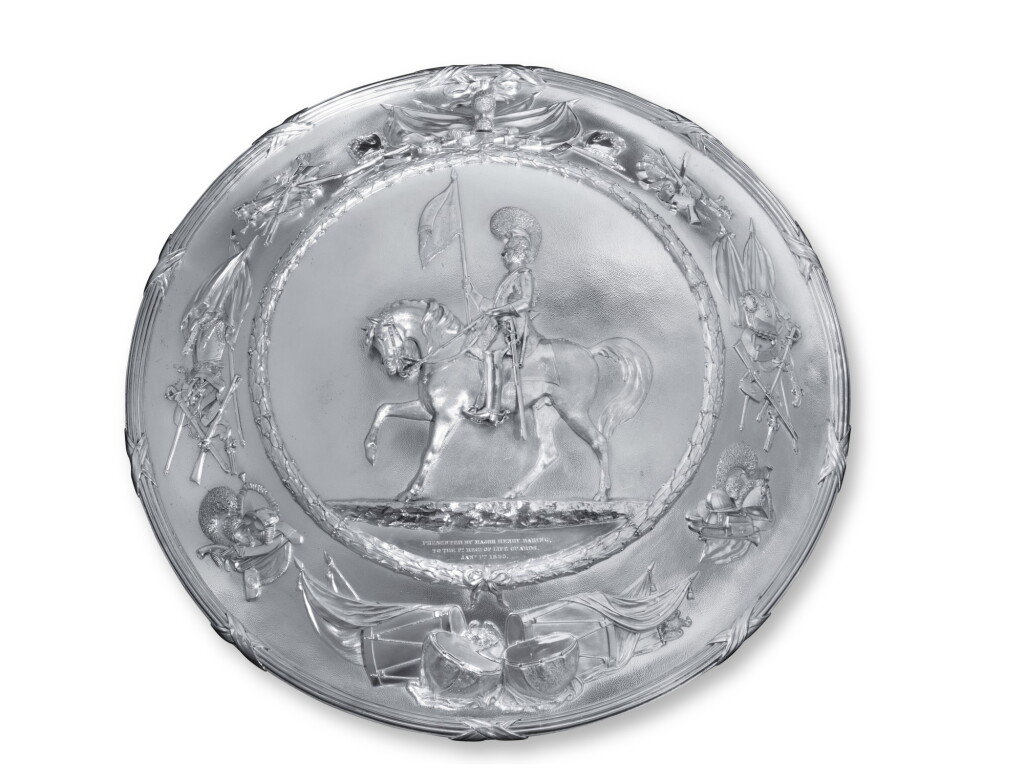 View full screen - View 1 of Lot 160. 1st Life Guards: A William IV Silver Presentation Shield, Paul Storr, London, 1834.