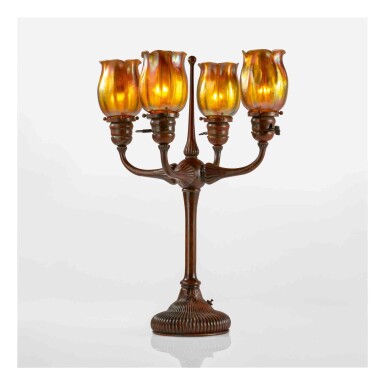 View full screen - View 1 of Lot 532. Four-Light Candelabrum Lamp .