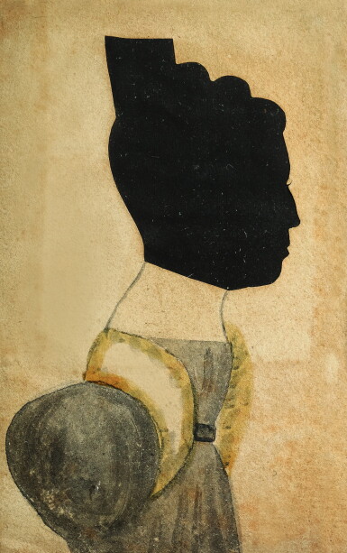 View full screen - View 1 of Lot 92. Ezra Wood, the Puffy Sleeve Artist, active 1830 - 1831, Silhouette Portrait of a Lady.