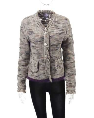 View full screen - View 1 of Lot 140. Wool fringed cardigan.