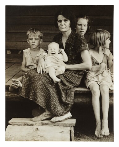 View full screen - View 1 of Lot 80. DOROTHEA LANGE | COTTON SHARECROPPER FAMILY, MACON COUNTY, GEORGIA.
