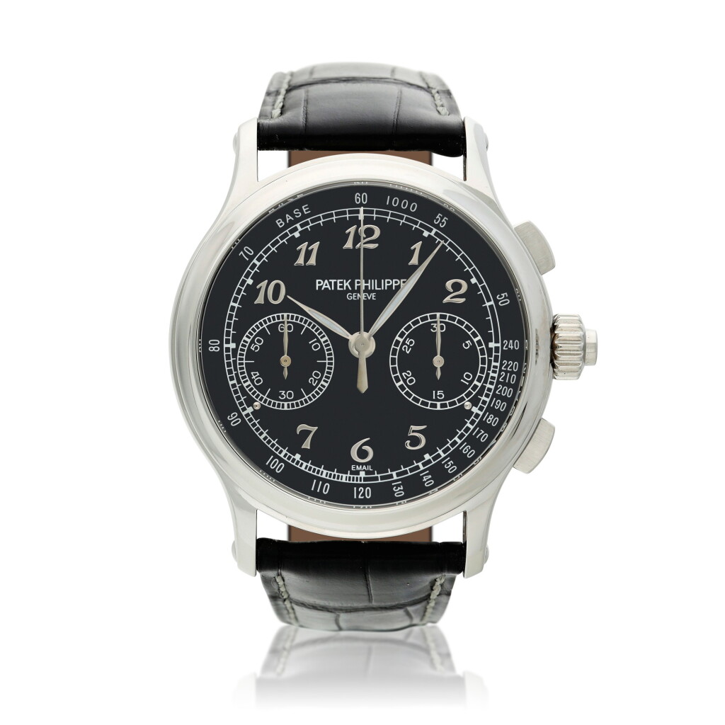 View full screen - View 1 of Lot 29. Reference 5370P-001, A platinum split-seconds chronograph wristwatch, Circa 2017 百達翡麗 5370P-001型號鉑金追針計時腕錶,約2017年製.
