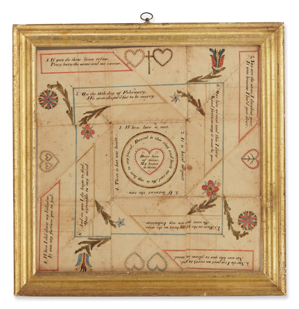 View full screen - View 1 of Lot 280. An American Valentine, Pennsylvania, Early 19th Century.