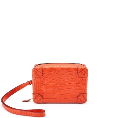 View full screen - View 1 of Lot 175. Orange Poppy Matte Alligator Mini Maxibox Gold Hardware, 2016.