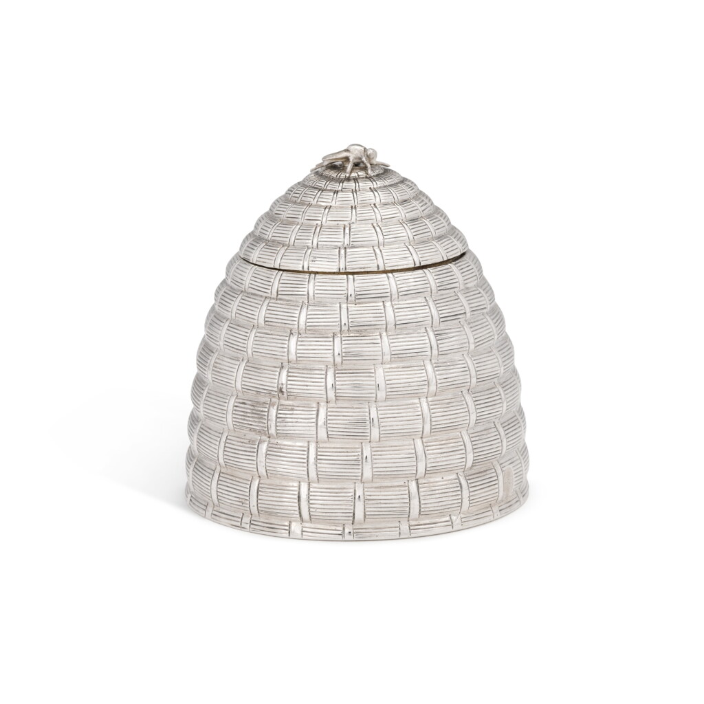 View full screen - View 1 of Lot 148. A George III silver honey skep, Hobbs & Taylor, London, 1798.