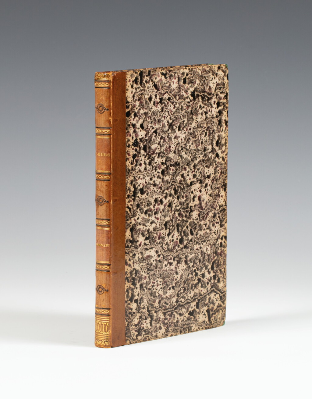View full screen - View 1 of Lot 75. HUGO. Hernani ou L'Honneur castillan. Paris, 1830. In-8, demi-veau fauve (Reliure de l'époque). Édition originale.