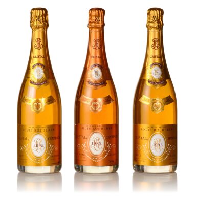 View full screen - View 1 of Lot 437. Cristal Brut 1995 and Rosé 1988 (3 BT).