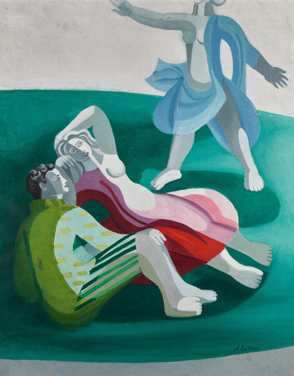 View full screen - View 1 of Lot 71. Three Figures on a Lawn.