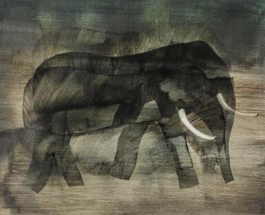 View full screen - View 1 of Lot 189. SIDNEY NOLAN | AFRICAN STUDY, ELEPHANTS.