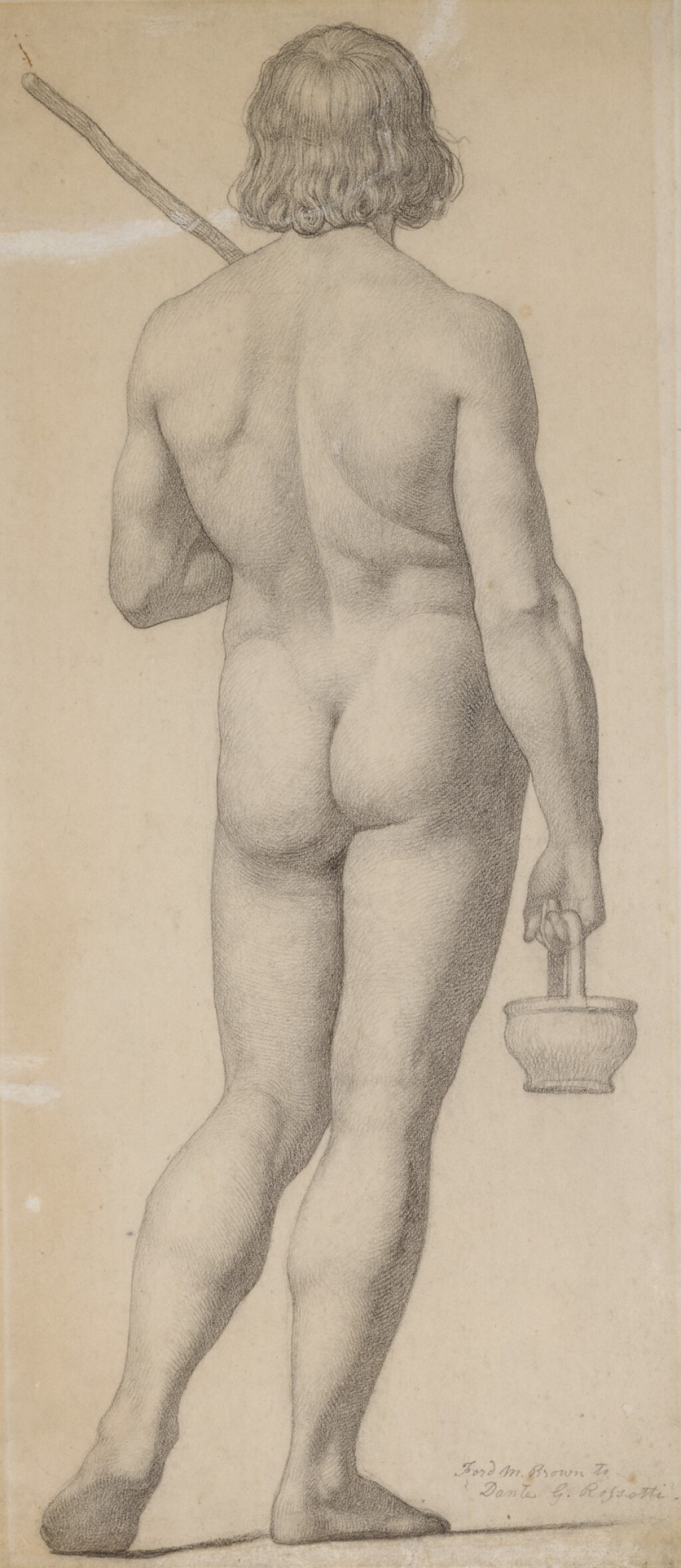 View full screen - View 1 of Lot 43. FORD MADOX BROWN | STANDING NUDE SEEN FROM BEHIND.