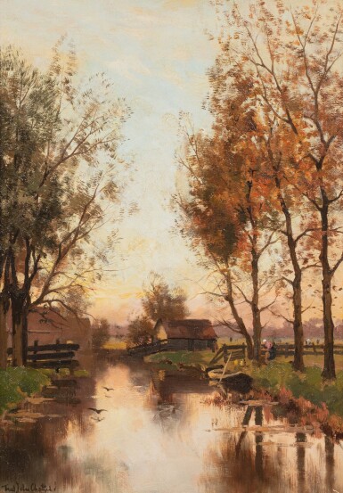 View full screen - View 1 of Lot 88. A waterway | Bord de canal.
