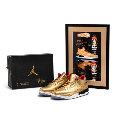 View full screen - View 1 of Lot 50. Nike Air Jordan 3 Retro 'Spike Lee Oscars' with Tinker Hatfield Signed Box and Design | Size 12.5 .