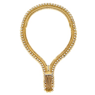 View full screen - View 1 of Lot 1703. VAN CLEEF & ARPELS | 'ZIP' DIAMOND NECKLACE 梵克雅寶 | 'Zip' 鑽石項鏈.
