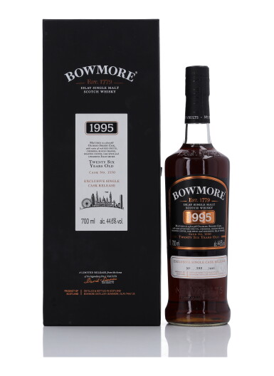 View full screen - View 1 of Lot 130. Bowmore Exclusive Single Cask 26 Year Old #1550 44.6 abv 1995 (1 Bottle 70cl).